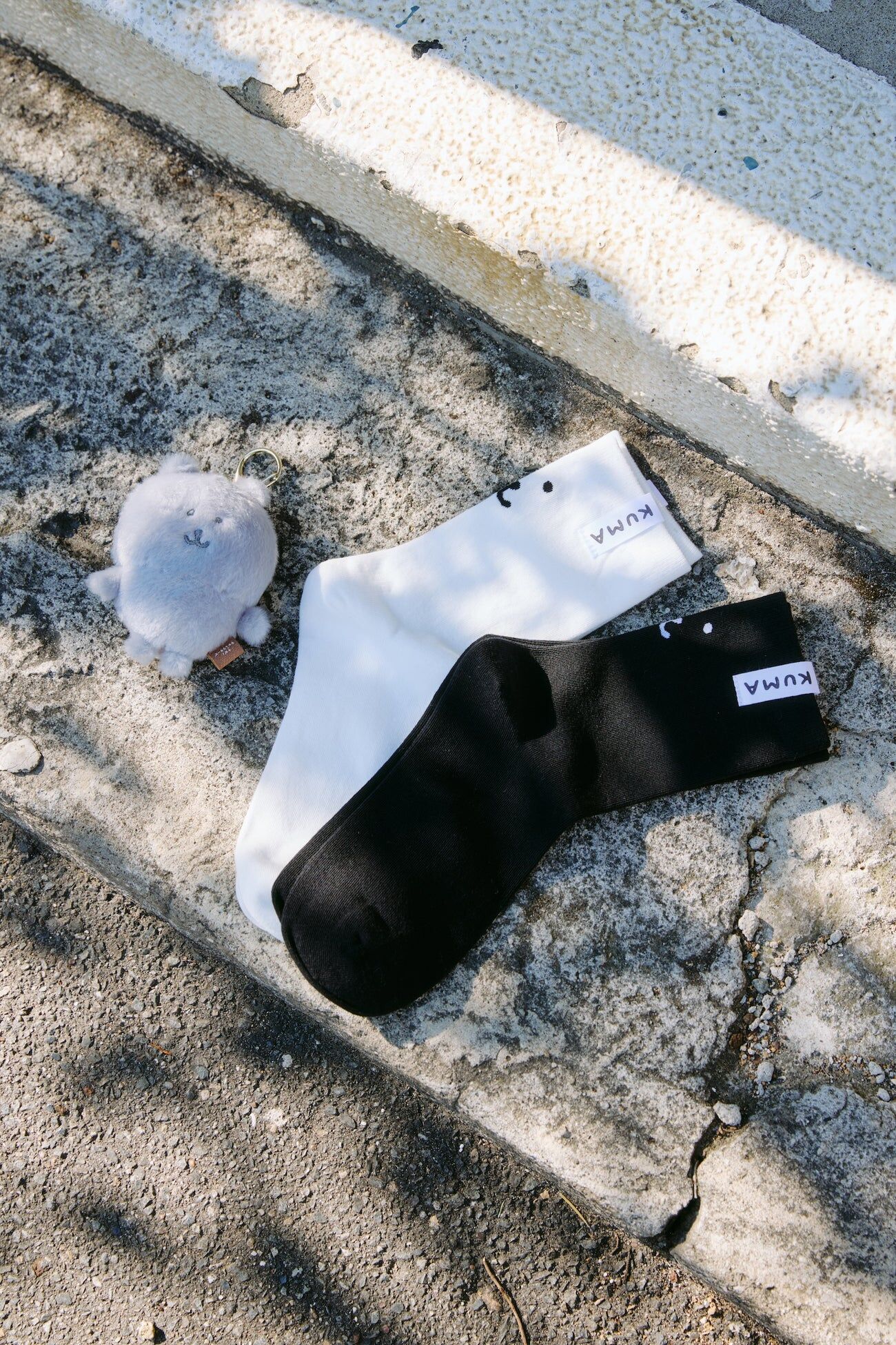 預訂｜Nagano Characters 黑白KUMA 中筒襪 Crew Socks 22-24cm WHITE