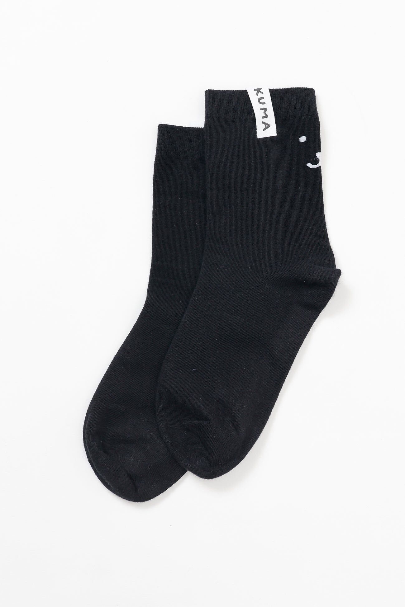 預訂｜Nagano Characters 黑白KUMA 中筒襪 Crew Socks 22-24cm BLACK