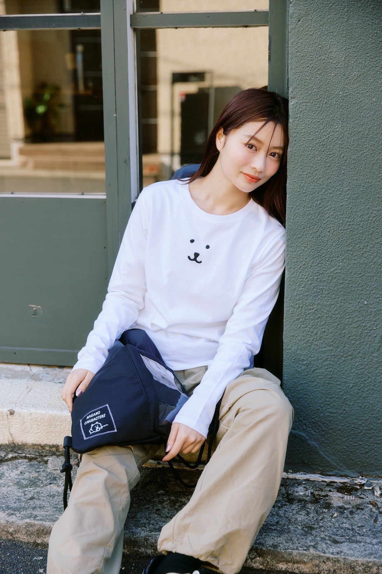 預訂｜Nagano Characters 黑白KUMA 長袖T恤 WHITE