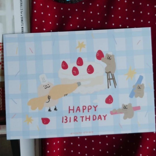 咻咻熊 生日快樂明信片 Happy Birthday