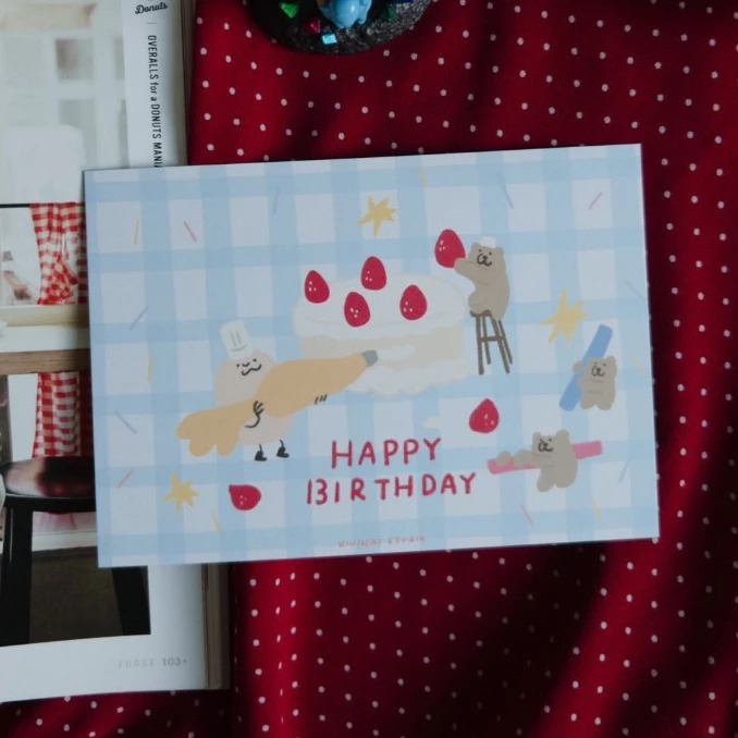 咻咻熊 生日快樂明信片 Happy Birthday