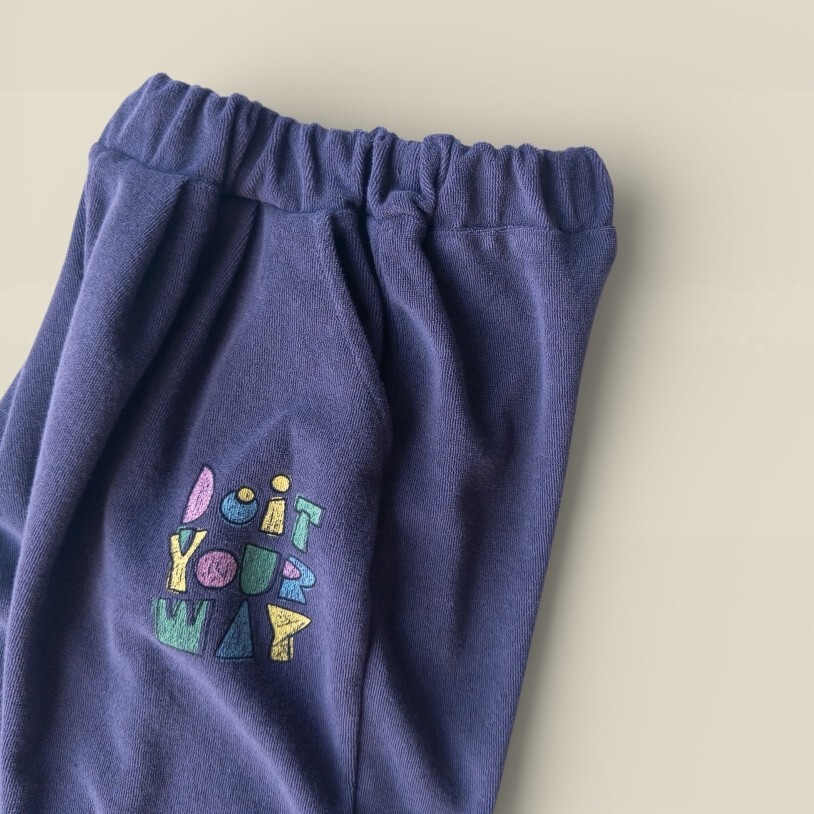 90-160 毛巾布字母長褲 2色