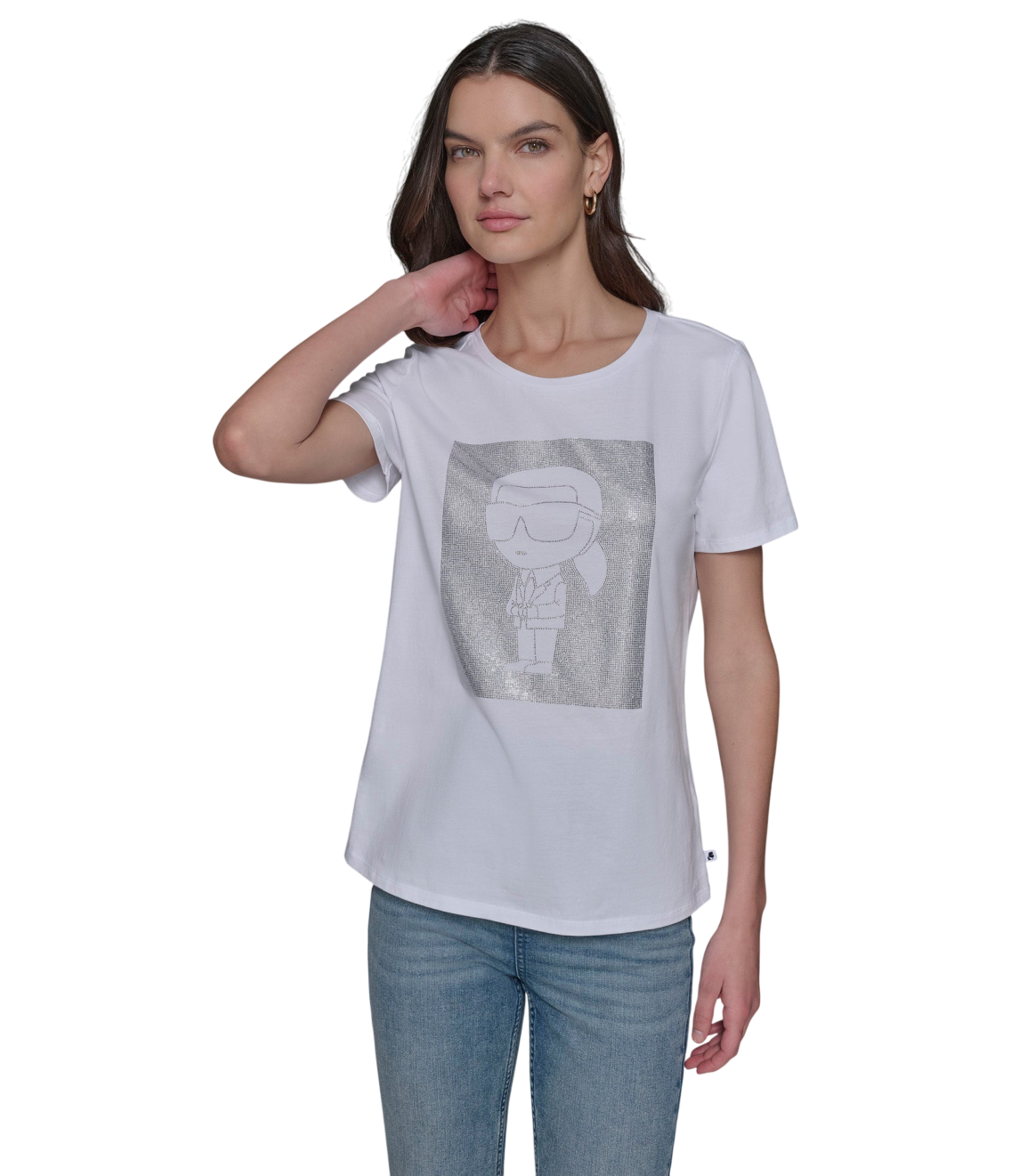 【Karl Lagerfeld Outlet】TONAL KARL SPARKLE LOGO TEE L5WHA055  白