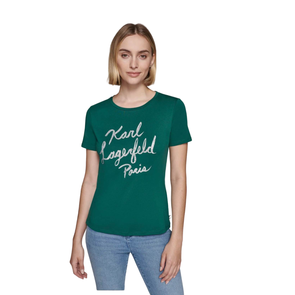 【Karl Lagerfeld Outlet】女亮鑽T恤 L2WHK080  綠