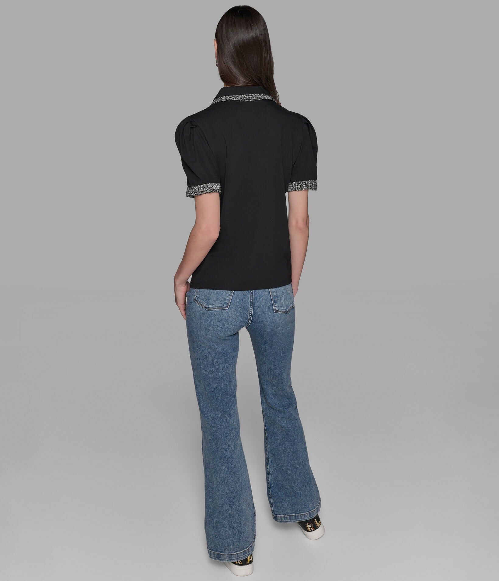 【Karl Lagerfeld Outlet】小香風氣質短袖 L5TH7A78  黑