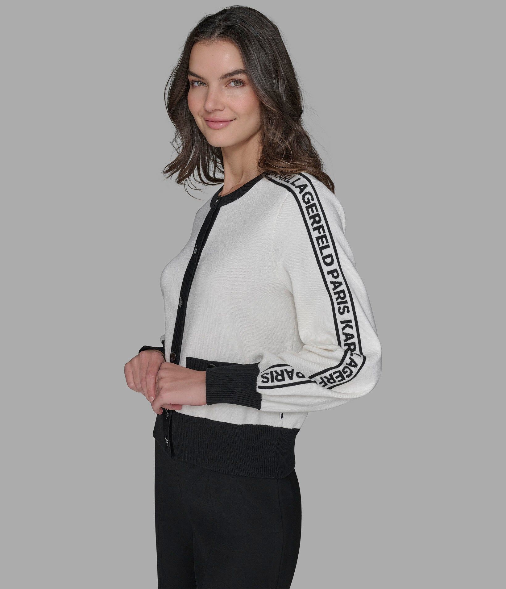 【Karl Lagerfeld Outlet】小香風針織外套 L5TSS702  白