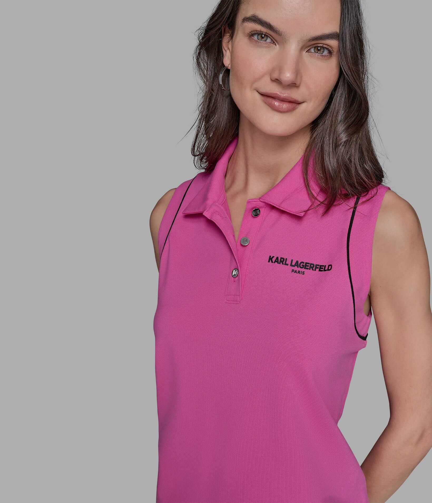 【Karl Lagerfeld Outlet】經典無袖休閒衫 L5TH7040  粉