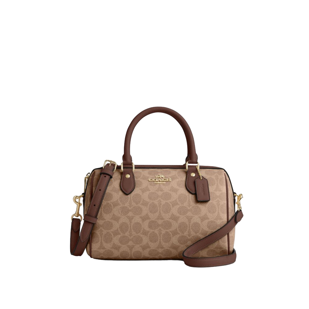 【Coach Outlet】Rowan Satchel Bag In Signature Canvas  咖