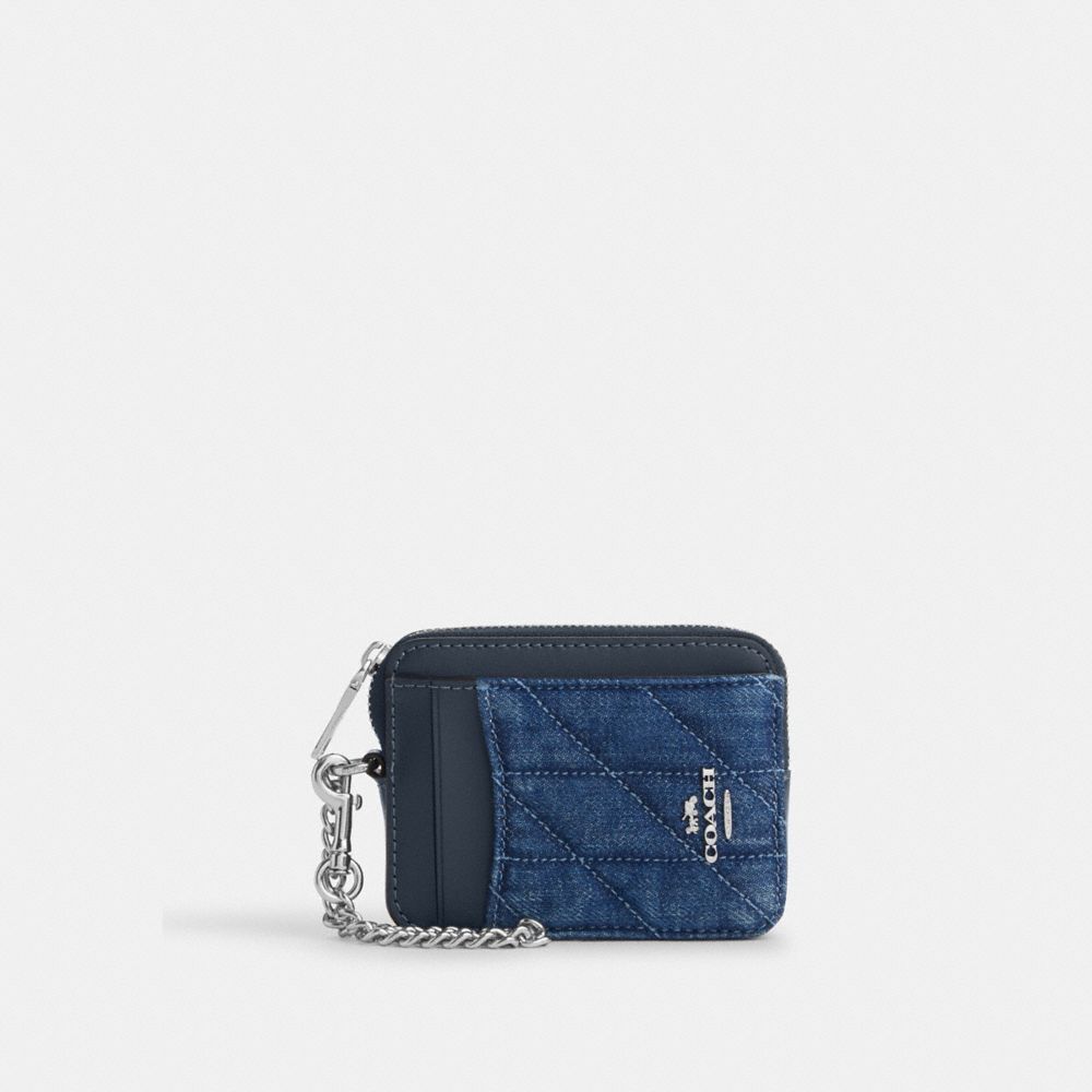 【Coach Outlet】Zip Card Case With Quilting  丹寧