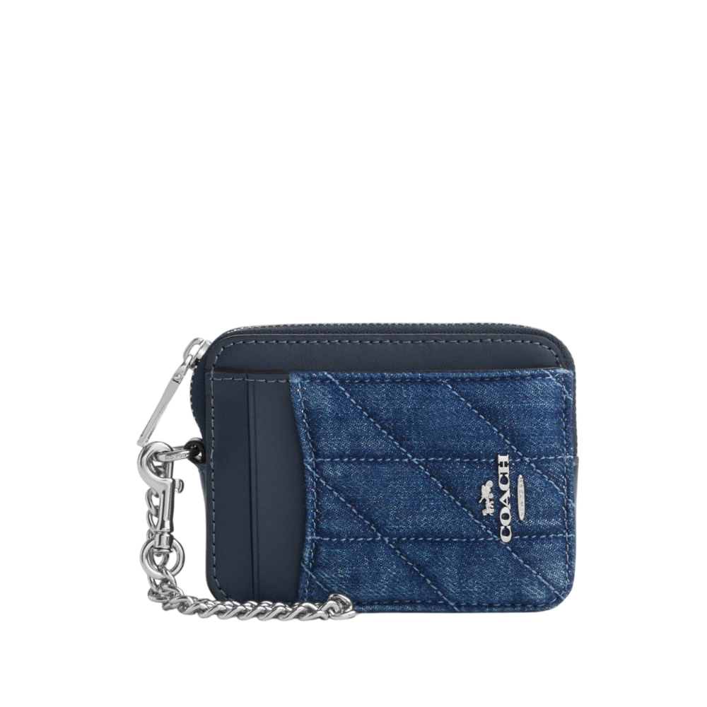 【Coach Outlet】Zip Card Case With Quilting  丹寧