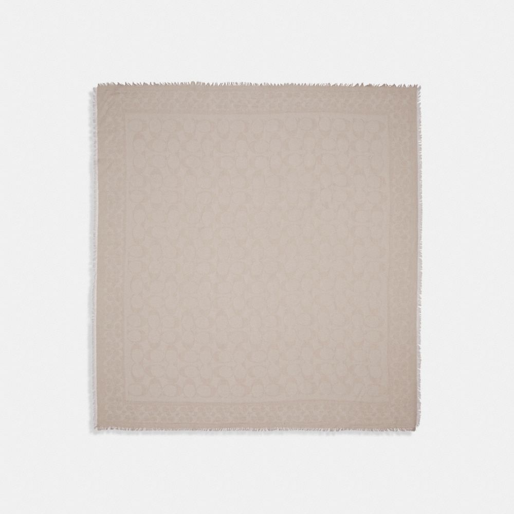 【Coach Outlet】Signature Oversized Square Scarf  米