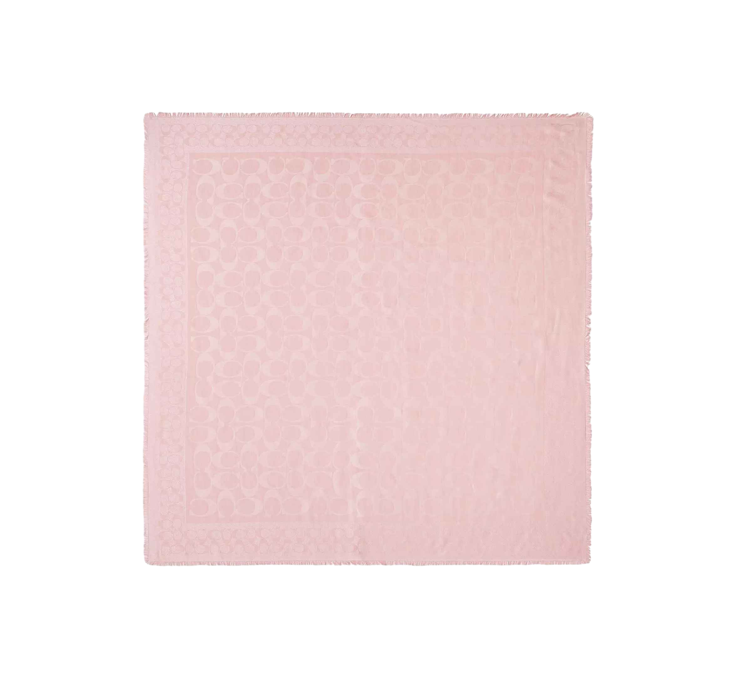 【Coach Outlet】(義大利製) Signature Oversized Square Scarf  粉