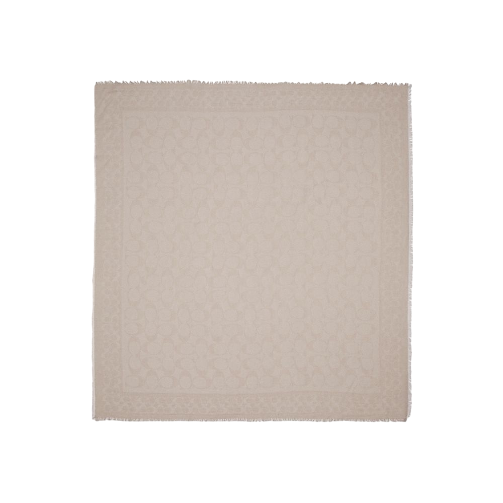 【Coach Outlet】Signature Oversized Square Scarf  米