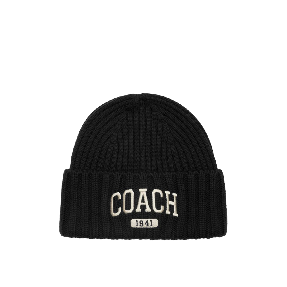 【Coach Outlet】Coach 1941 Embroidered Knit Beanie  黑