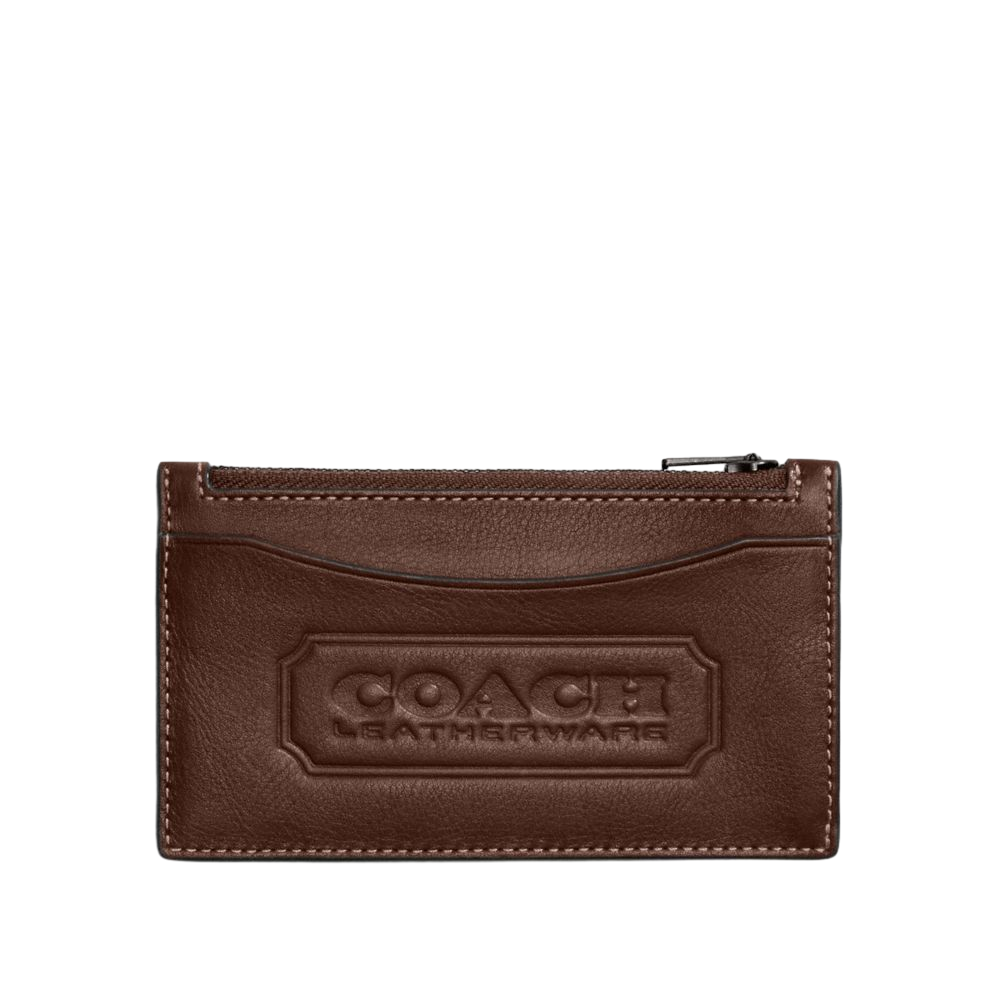 【Coach】Zip Card Case With Coach Badge  咖
