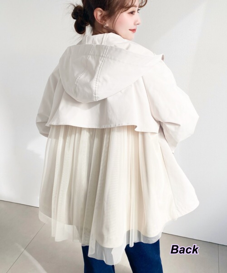 260211 日系女裝人氣款背面紡紗娃娃拉鏈外套/3 色