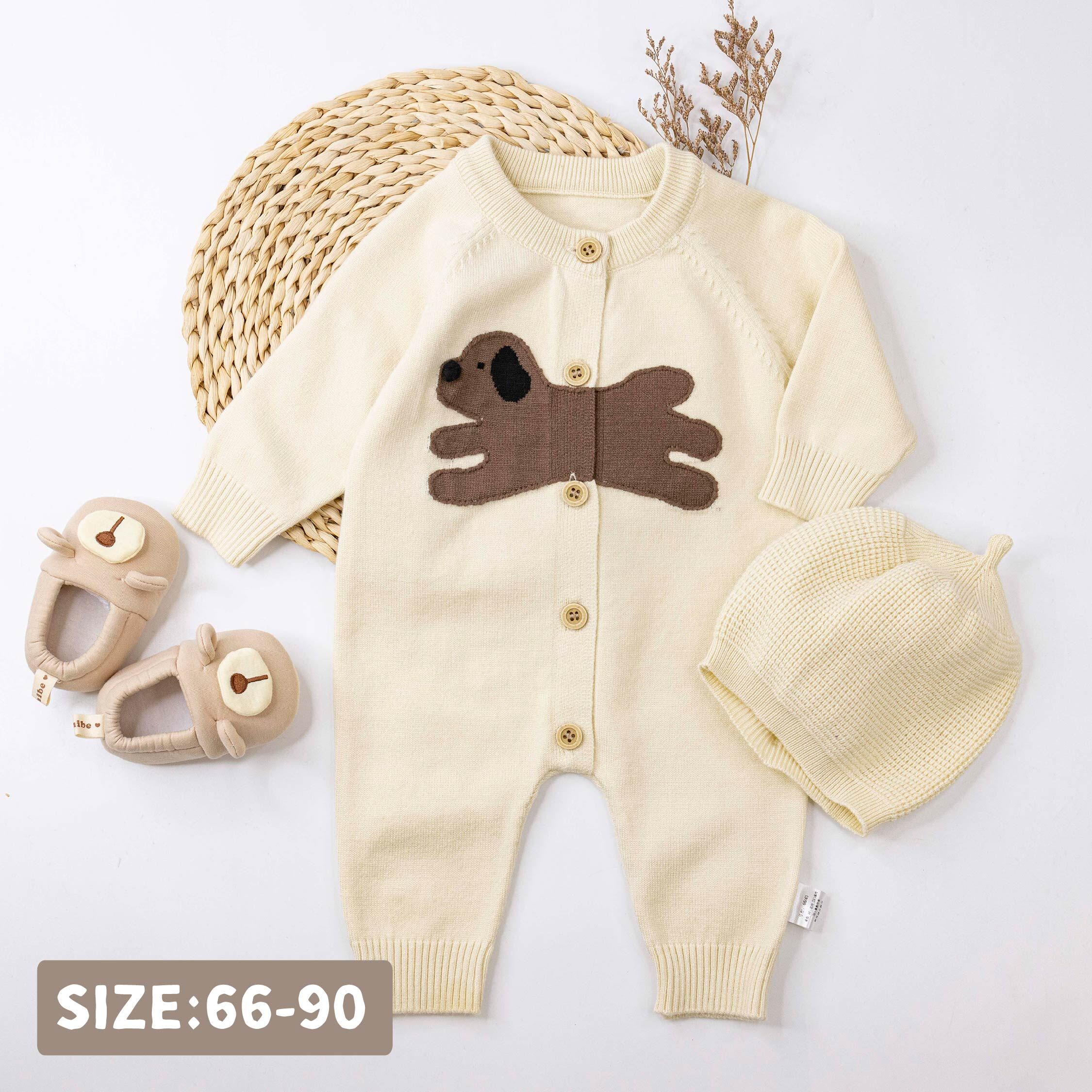 【JG5542】跳耀狗狗針織連身套裝(帽+衣)