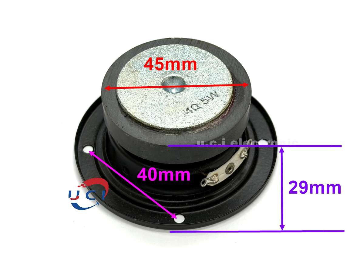 【UCI電子】64MM 4歐5W喇叭 鐵殼圓形烤黑外磁喇叭 多媒體揚聲器