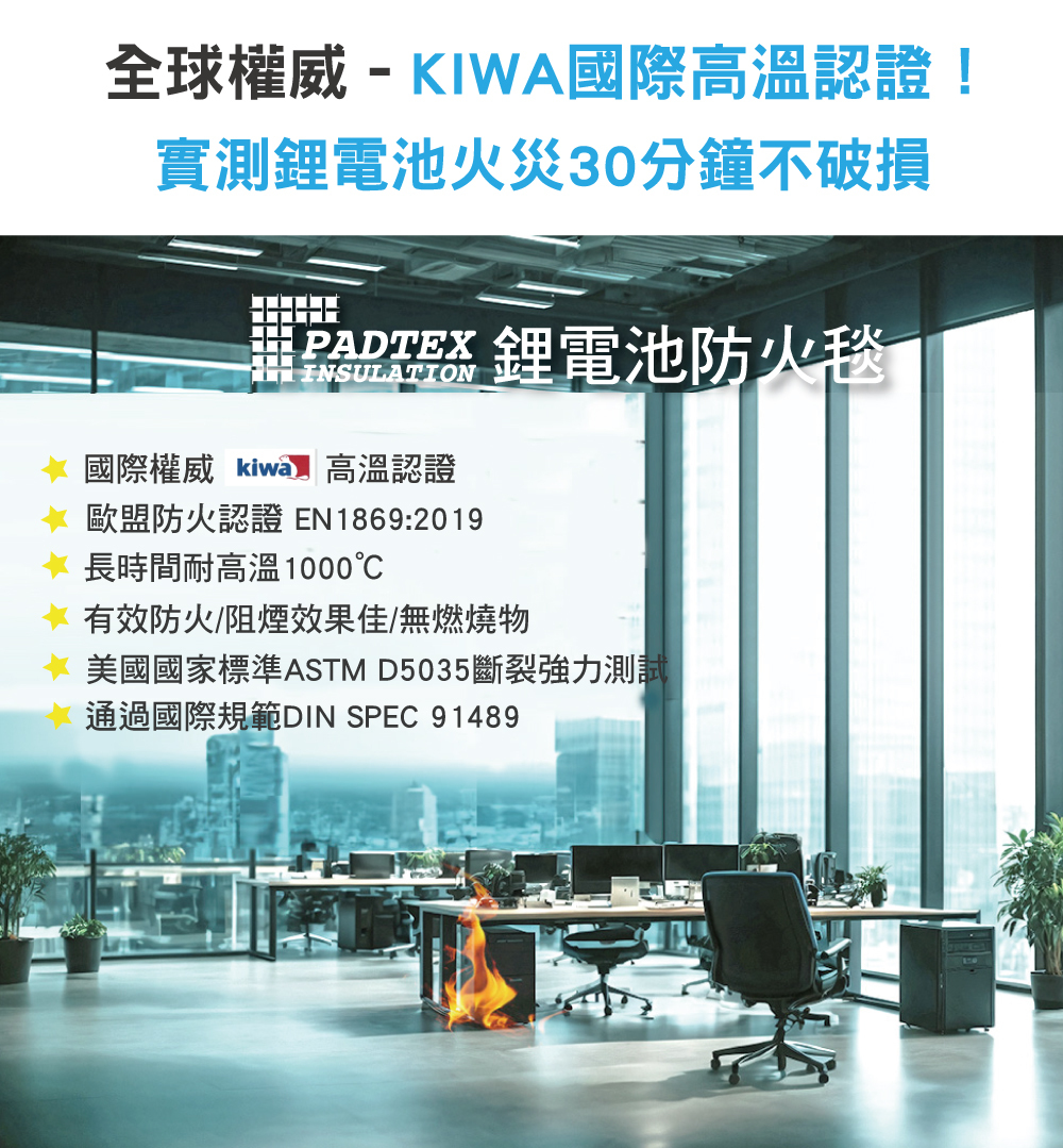 padtex鋰電池防火毯