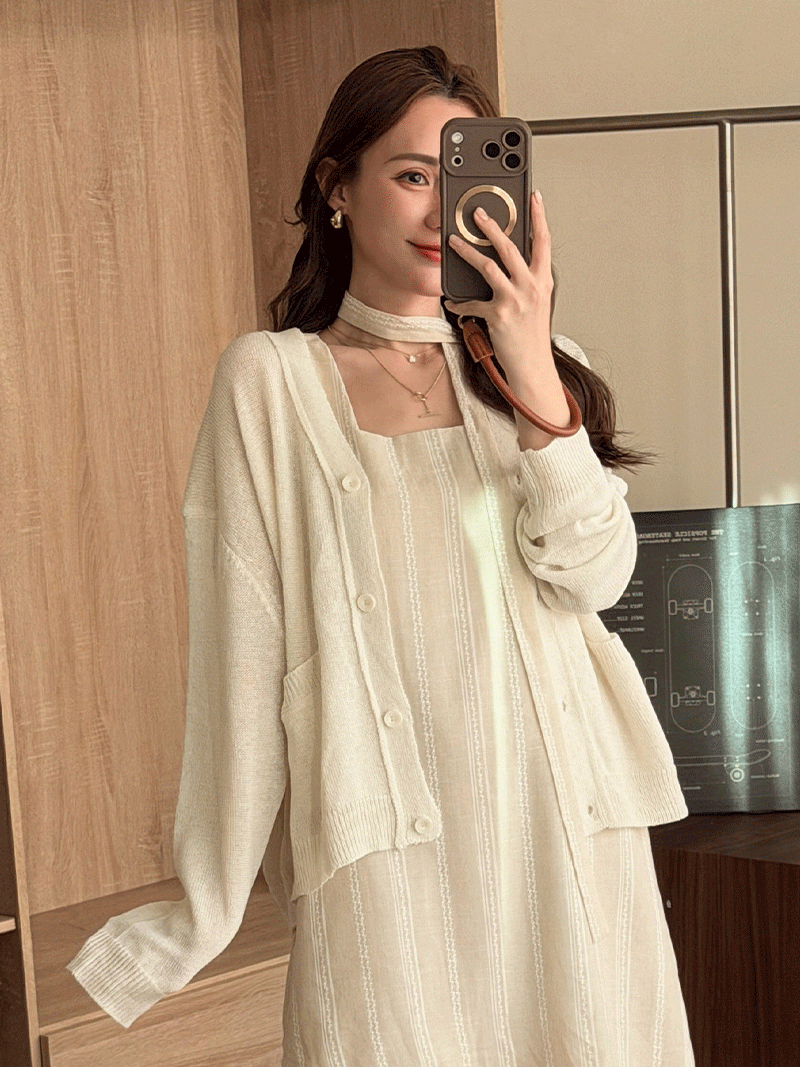 D1036-V領口袋外套