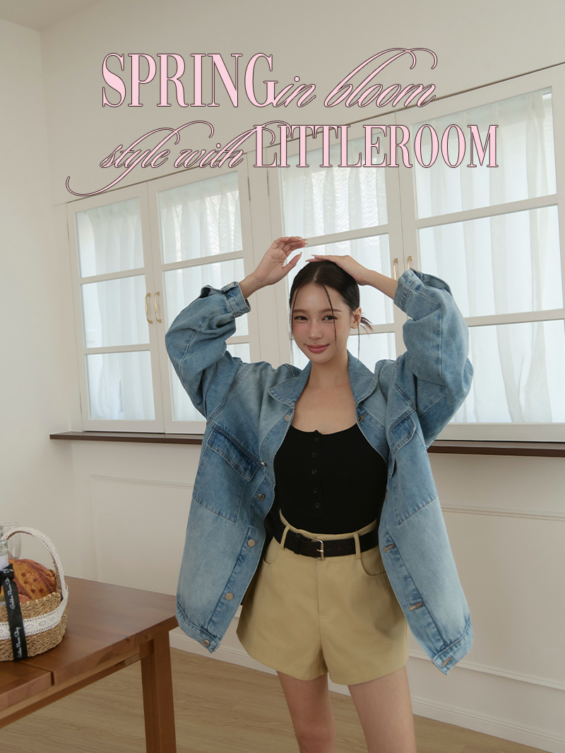 D1039-刷色口袋牛仔襯衫外