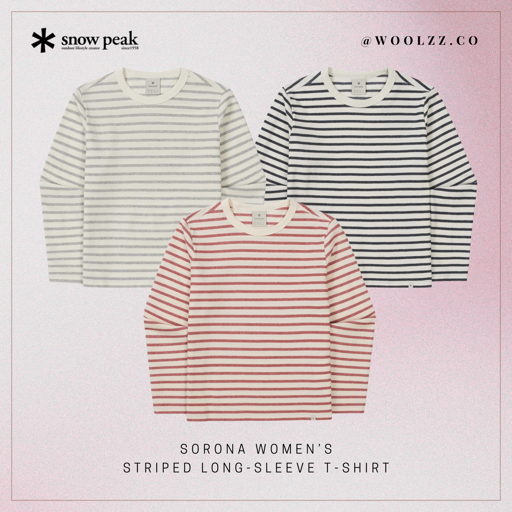 Snow Peak Sorona 女款條紋長袖 T 恤 S26SWF-TL69