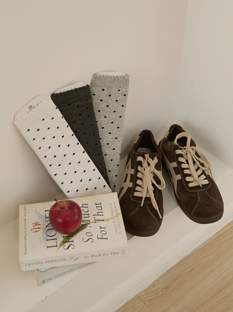 IB647 木耳邊點點襪