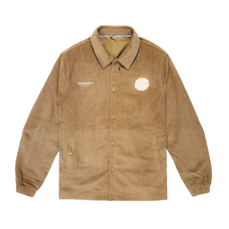 設計系列-立體安平劍獅小刺繡男/女寬版純棉燈心絨教練外套