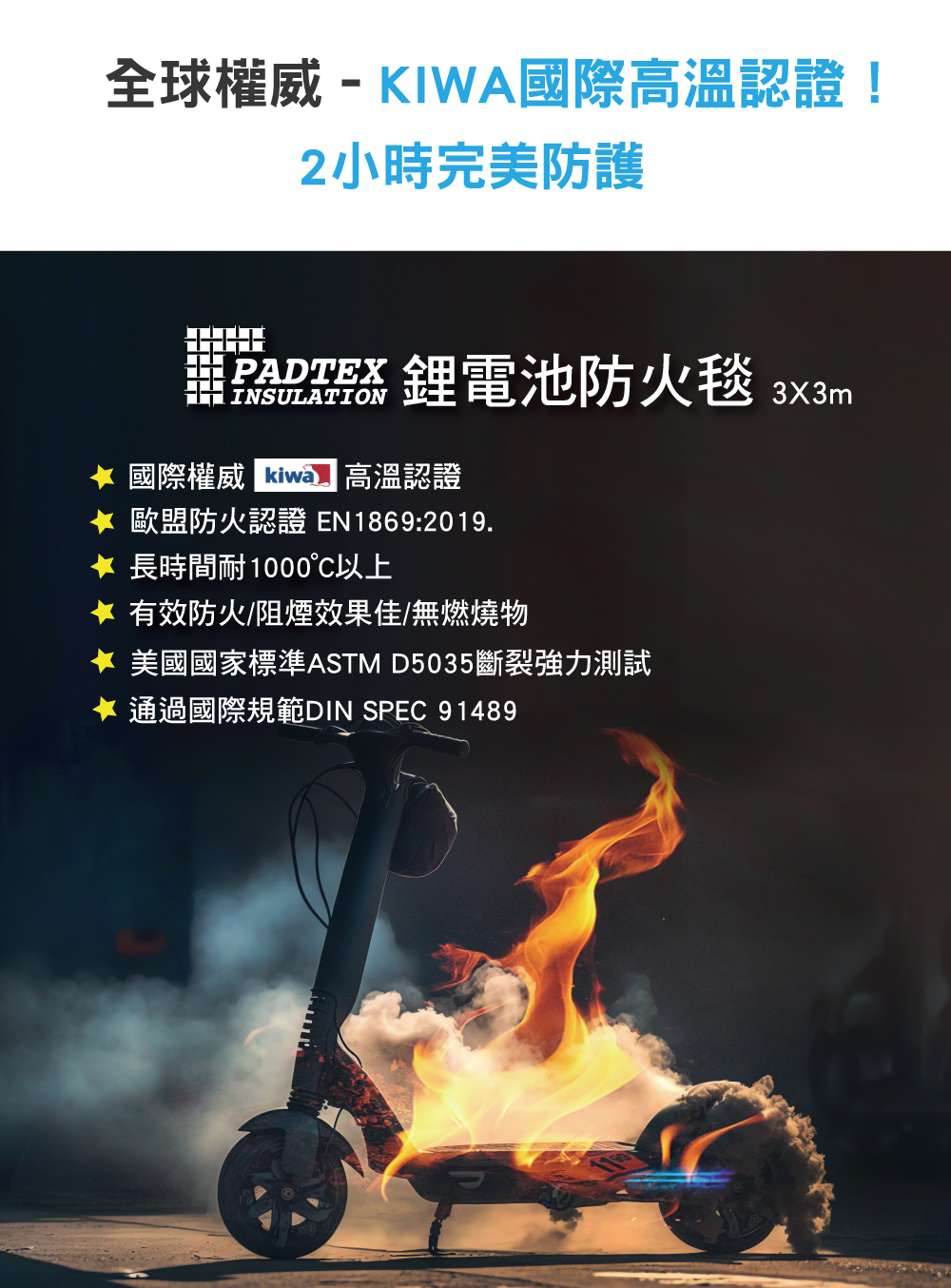 Padtex鋰電池防火毯