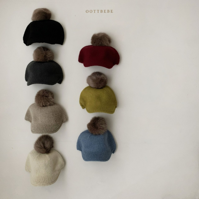 正韓🇰🇷OOTTBEBE 可拆毛球針織帽