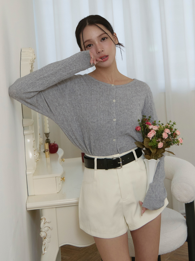 B1629-斜紋短褲(附皮帶)