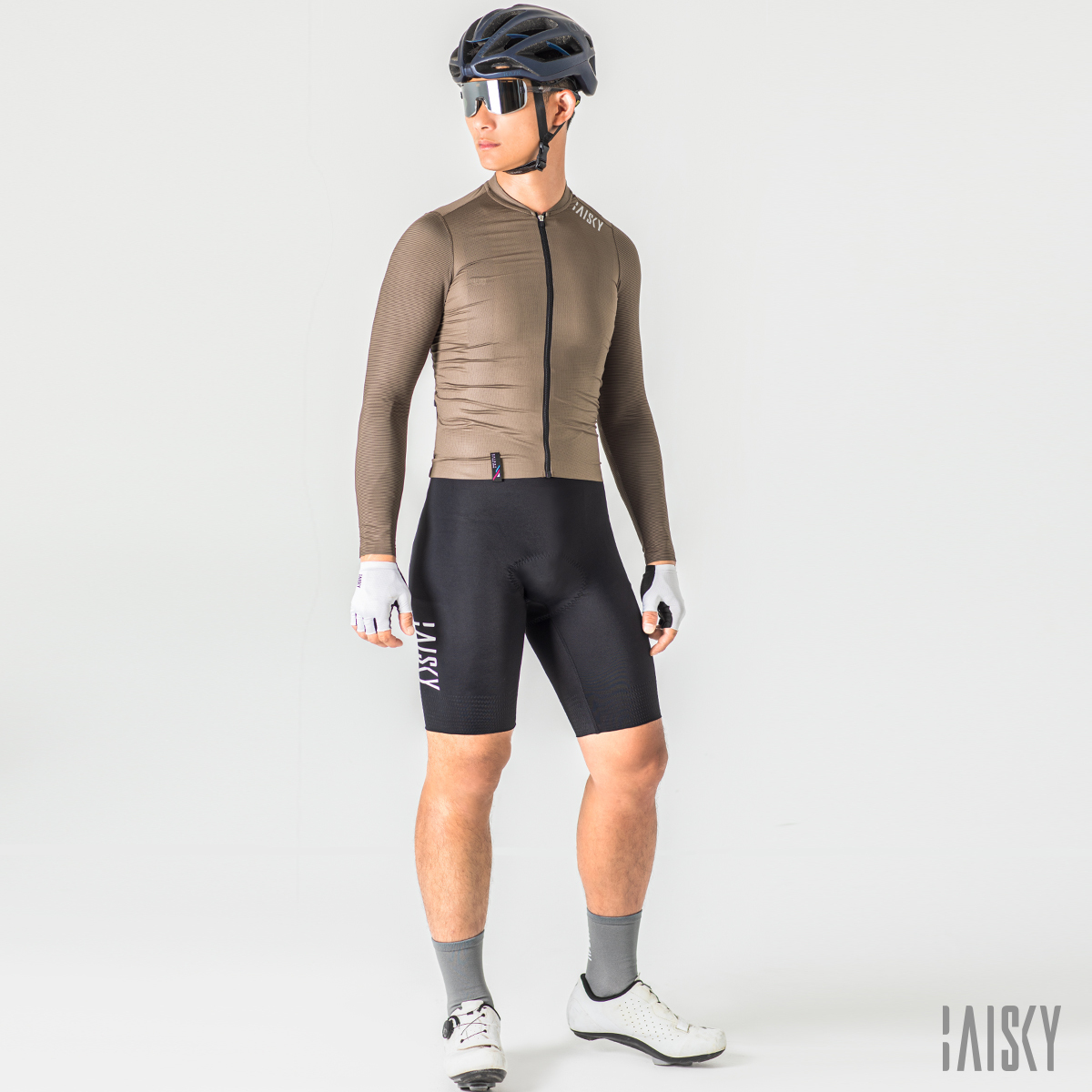 男款空力薄款長車衣 潔淨IV 咖啡