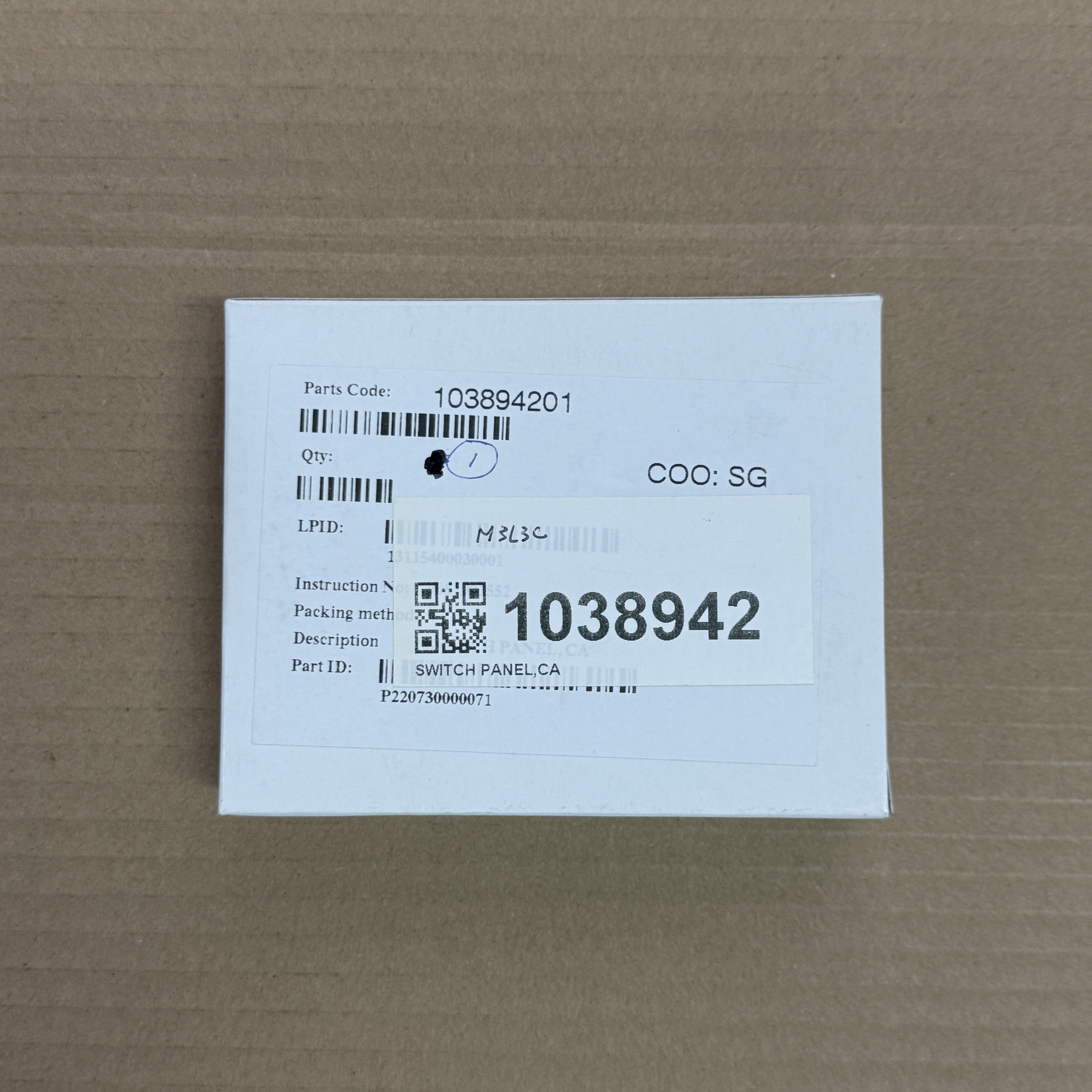 1038942Epson TM-H5000II Switch Panel,CA