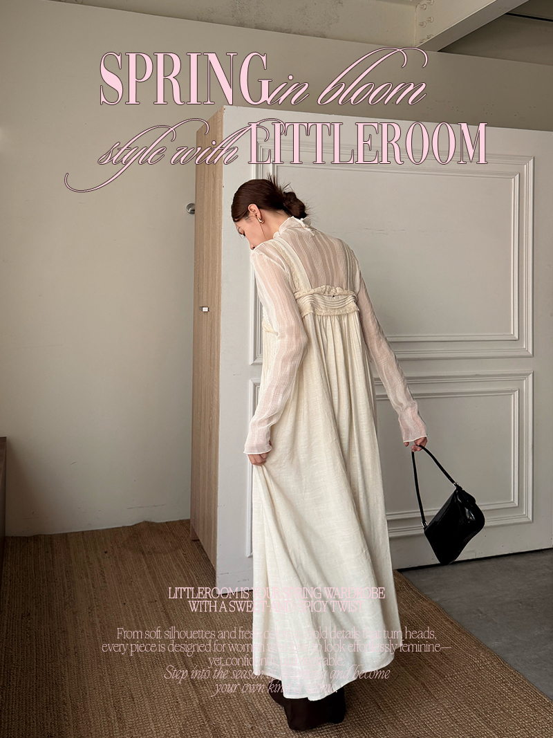 IB929-壓褶蕾絲吊帶連衣裙