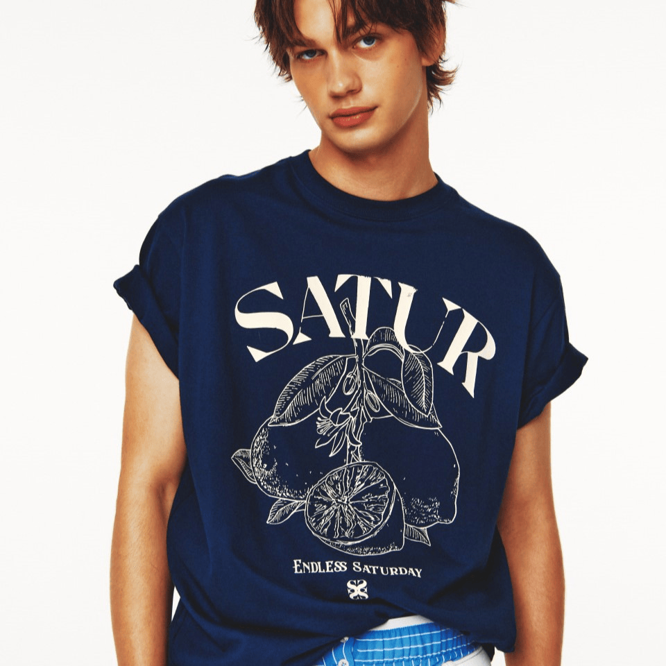 [現貨] SATUR | (W) Capri Citron Drawing Summer Graphic T-Shirt