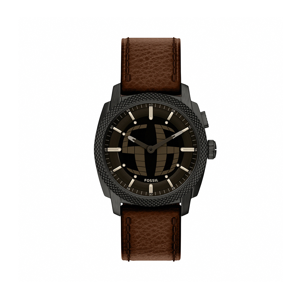 Big Tic Machine 咖啡色真皮錶帶手錶 41MM FS6165