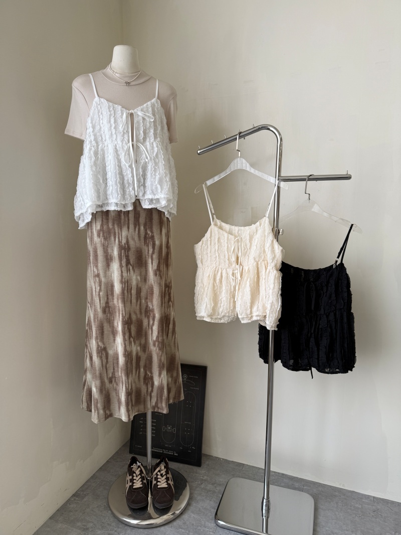 A3349-前綁帶浪雪紡背心