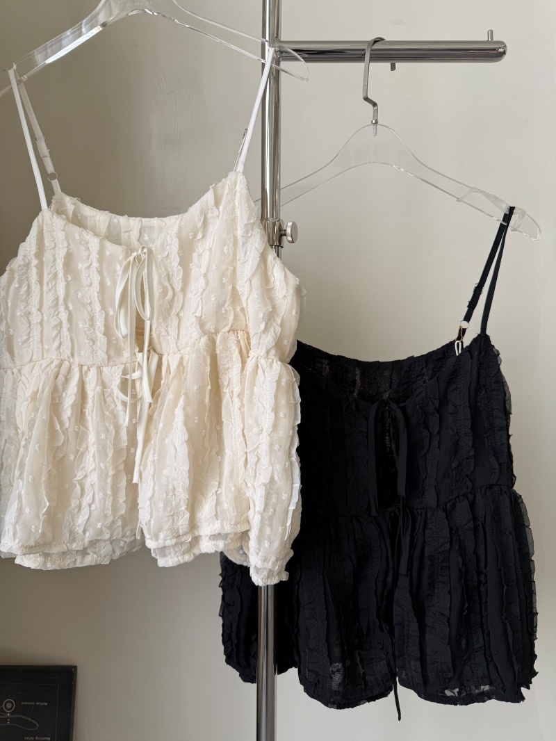 A3349-前綁帶浪雪紡背心