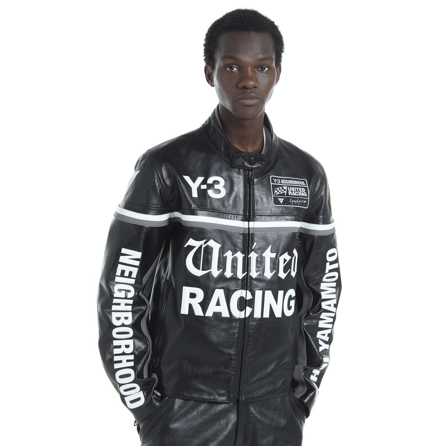【 Y-3 x NBHD LEATHER RACER JACKET 限定皮革賽車夾克 - 黑 】