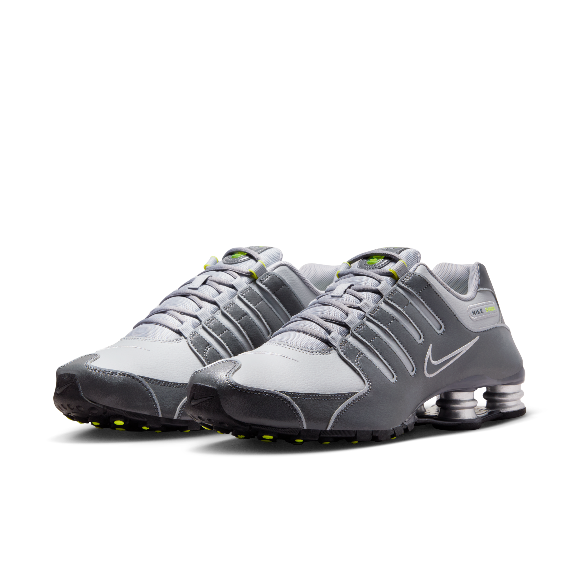 男鞋 NIKE SHOX NZ 灰色 復古 氣墊 皮革 緩震 彈簧鞋 休閒鞋【378341-009】