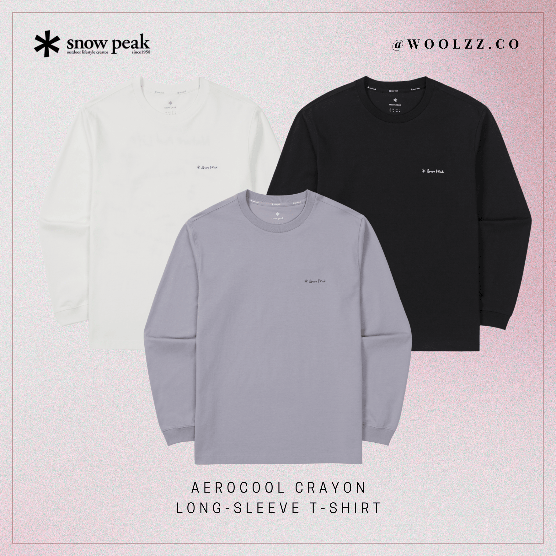 Snow Peak AeroCool 蠟筆印花長袖 T 恤 S26SUF-TL74
