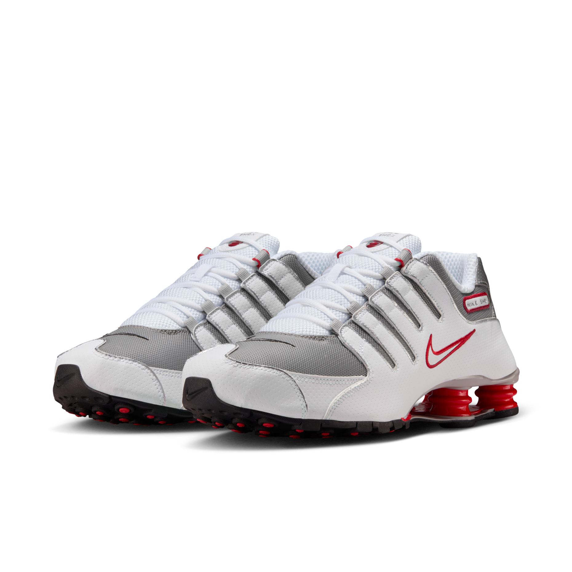 男鞋 NIKE SHOX NZ 白灰紅 復古 氣墊 皮革 緩震 彈簧鞋 休閒鞋【378341-104】