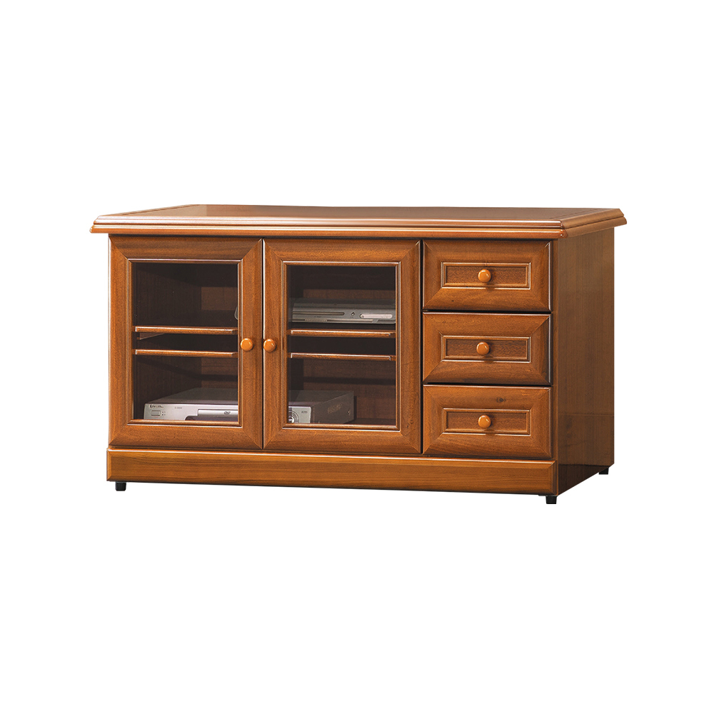 柏蒂家居-溫士頓4尺二門三抽電視櫃/收納置物櫃