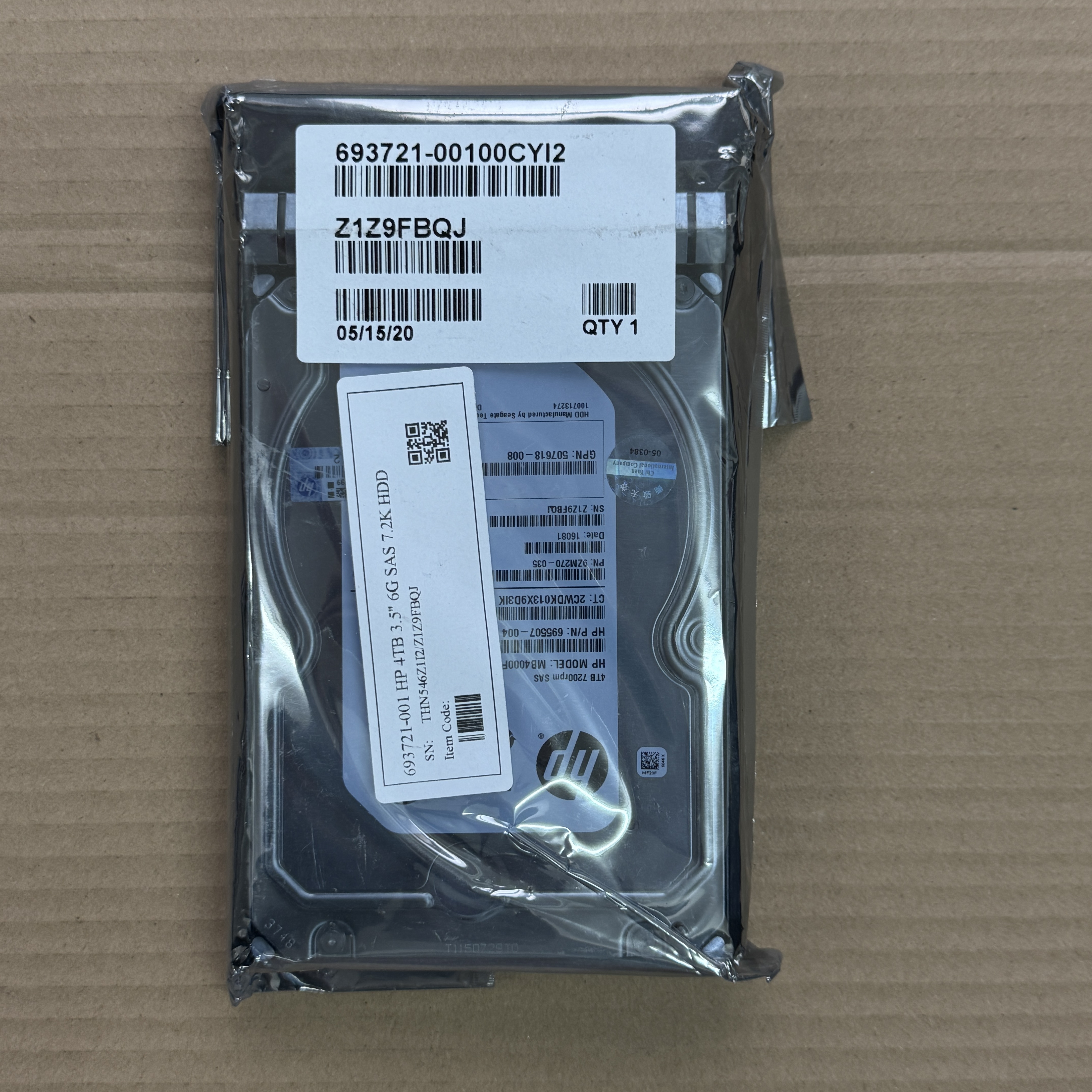 693721-001 HP DL380G7 4TB 3.5" 6G SAS 7.2K HDD (翻新)