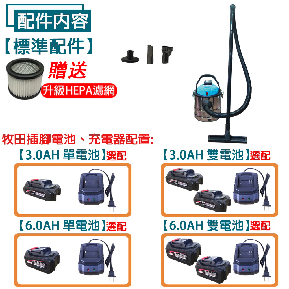 附發票｜SW12Li乾溼吹三用吸塵器｜ 21V鋰電工業吸塵器 12L不銹鋼桶身 靜音款 乾溼吹三用