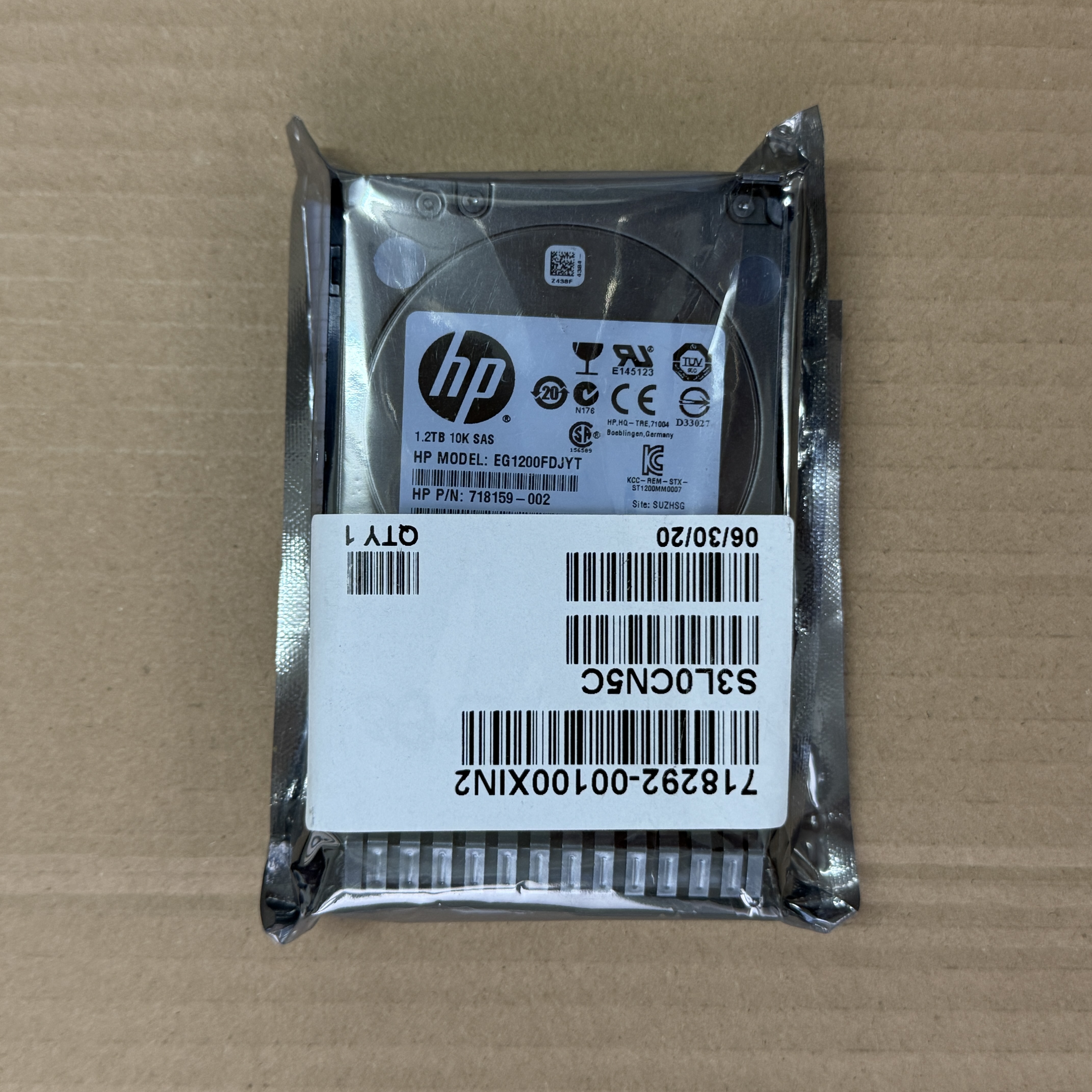 718292-001 CPQ 1.2TB 6G SAS 10K 2.5IN ENT SC HDD (翻新)