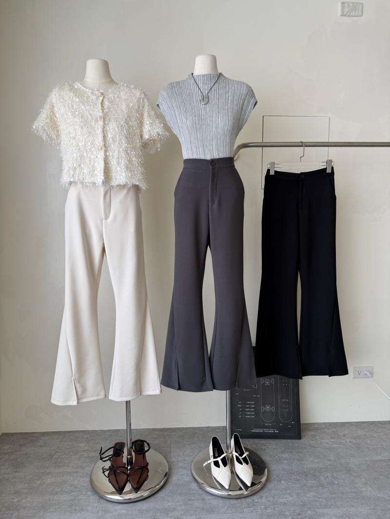 B1620-前開叉西裝顯瘦喇叭褲