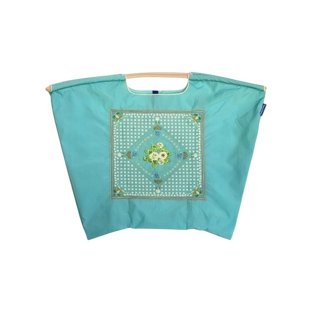 Ball＆Chain 刺繡環保購物袋 L號 - 藍 (30117536)