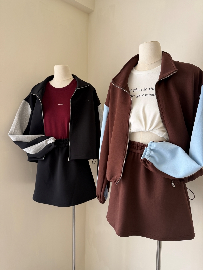 C1802-高訂撞色太空棉套裝