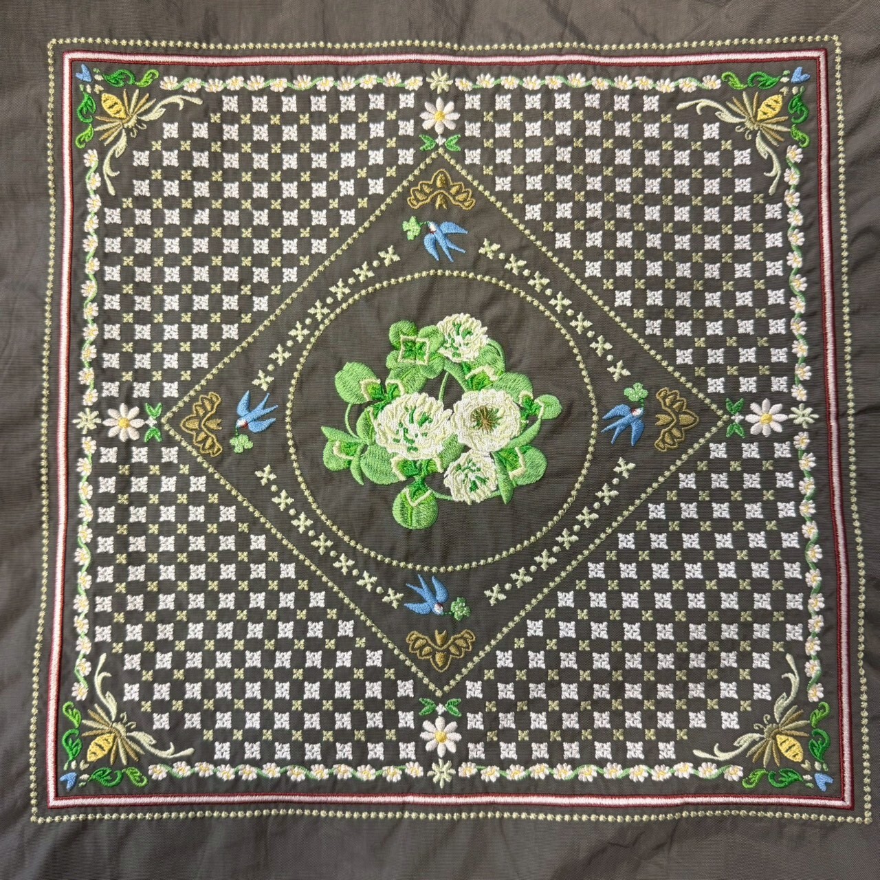 Ball＆Chain 刺繡環保購物袋 M號 - 灰 (30107561)